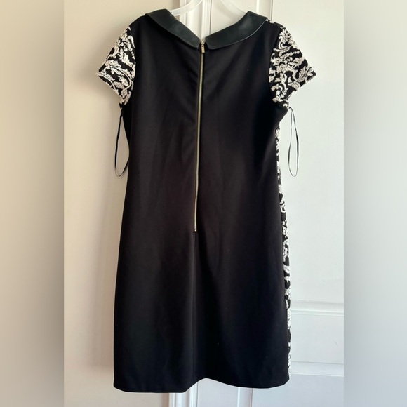 JESSICA SIMPSON JACQUARD black and white short sleeved collared dress (size 4) - Picture 3 of 5